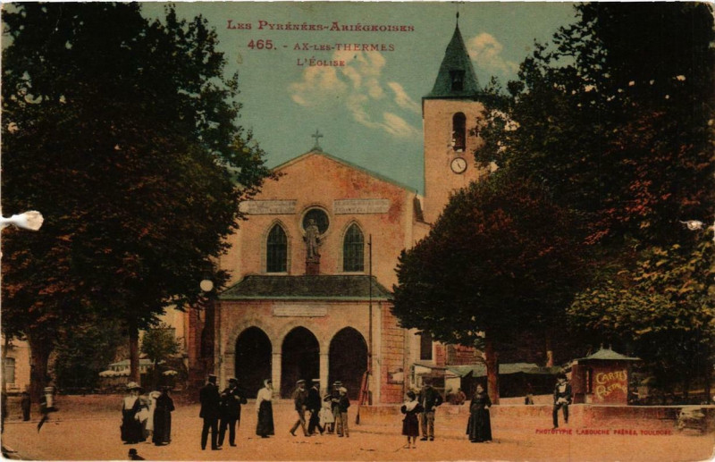 Carte postale ancienne Ax-les-Thermes Eglise à Ax-les-Thermes