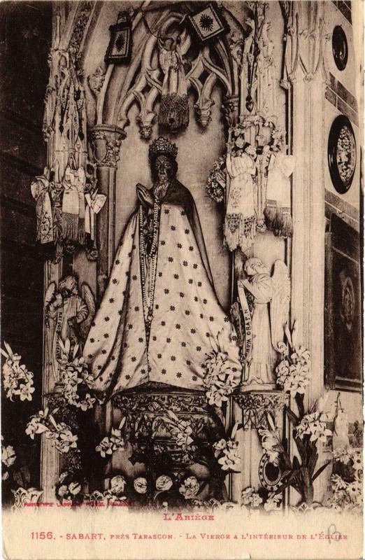 Carte postale ancienne Sabart La Vierge a l'Intérieur de Eglise