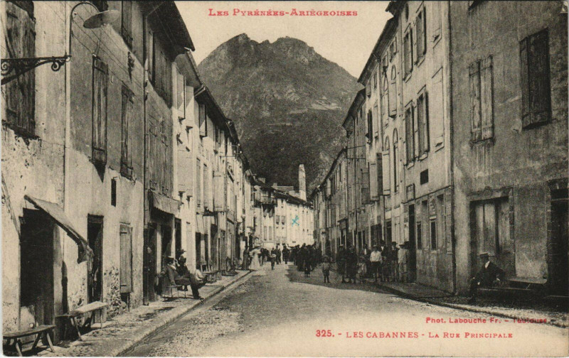 Carte postale ancienne Les Cabannes La Rue Principale aux Cabannes