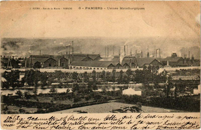 Carte postale ancienne Pamiers Usines Métallurgiques à Pamiers