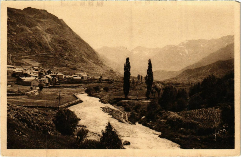 Carte postale ancienne Village d'Ur et Col de Puymorens France