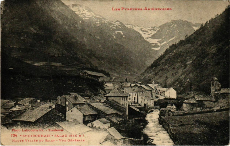 Carte postale ancienne St Gironnais- Salau,Haute Vallee du Salat France