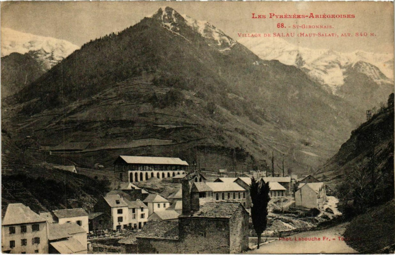 Carte postale ancienne St Gironnais- Village du Salau France