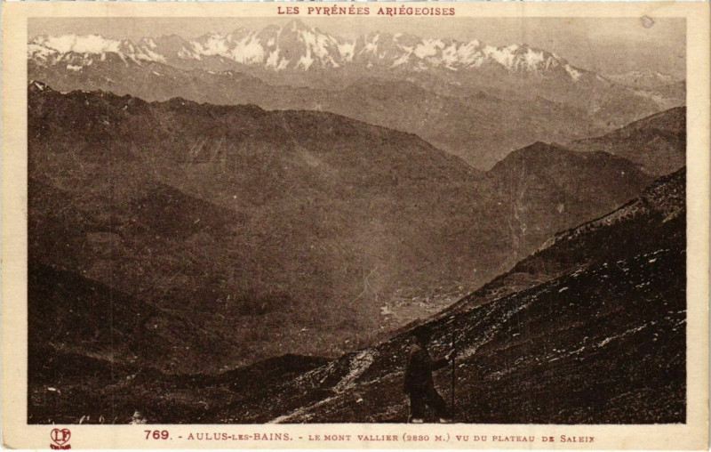 Carte postale ancienne Aulus- vu du plateau de Saleix France