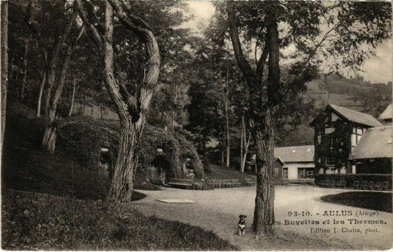 Carte postale ancienne Aulus- Les Buvettes et les Thermes France