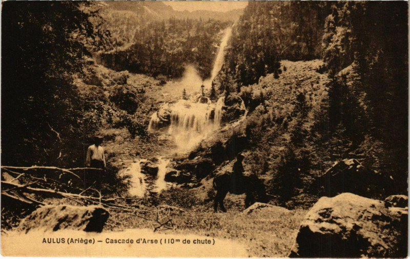 Carte postale ancienne Aulus- Cascade d'Arse France
