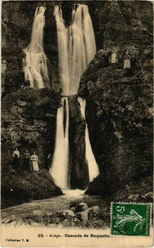 Carte postale ancienne Cascade de Rouquefort France