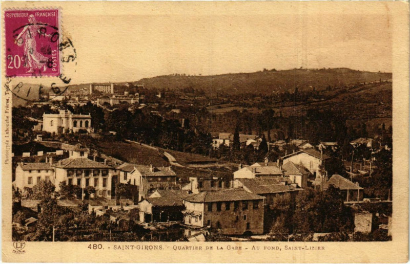 Carte postale ancienne Saint Girons- Quartier de la Gare France à Saint-Girons