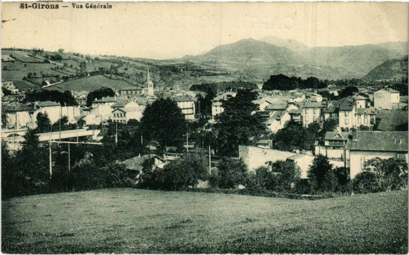 Carte postale ancienne Saint Girons- vue generale France à Saint-Girons