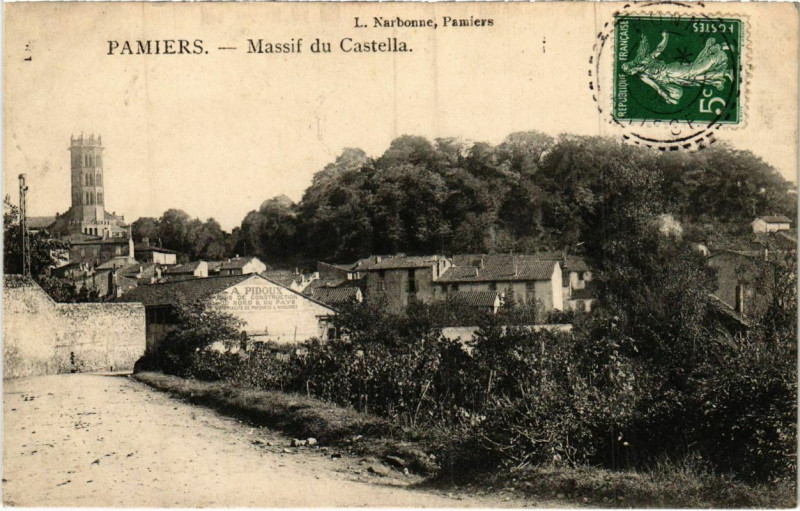 Carte postale ancienne Pamiers- Massif du Castella France à Pamiers