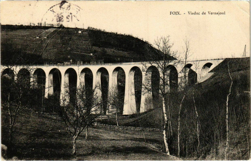 Carte postale ancienne Foix- Viaduc de Vernajoul France à Foix