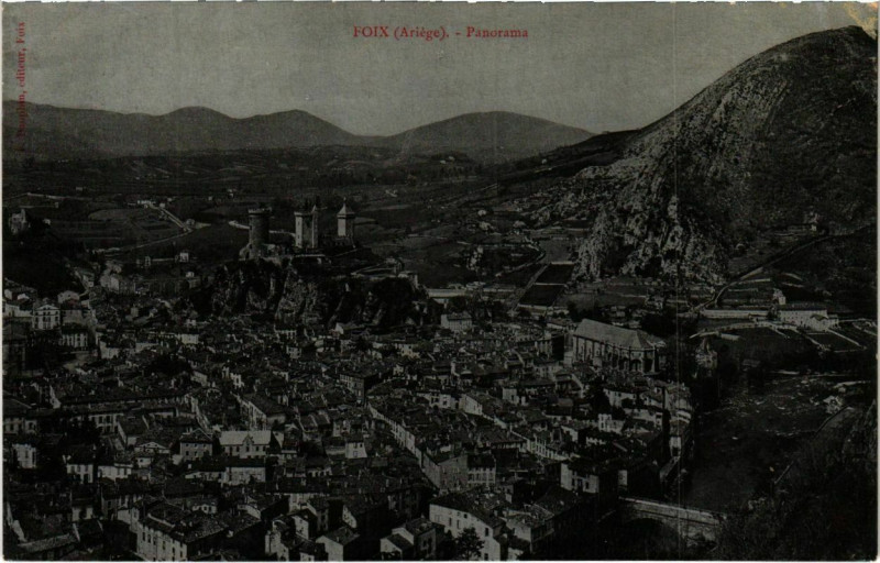 Carte postale ancienne Foix- panorama France à Foix