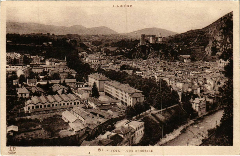 Carte postale ancienne Foix- vue generale France à Foix