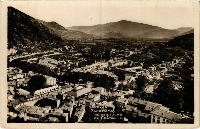 Carte postale ancienne Foix- panorama France à Foix