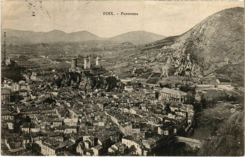 Carte postale ancienne Foix- panorama France à Foix