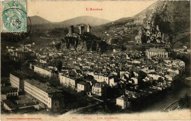 Carte postale ancienne Foix- vue generale France à Foix