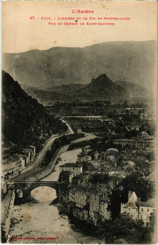 Carte postale ancienne Foix- vue du Chemin deSaint-Sauveur France à Foix