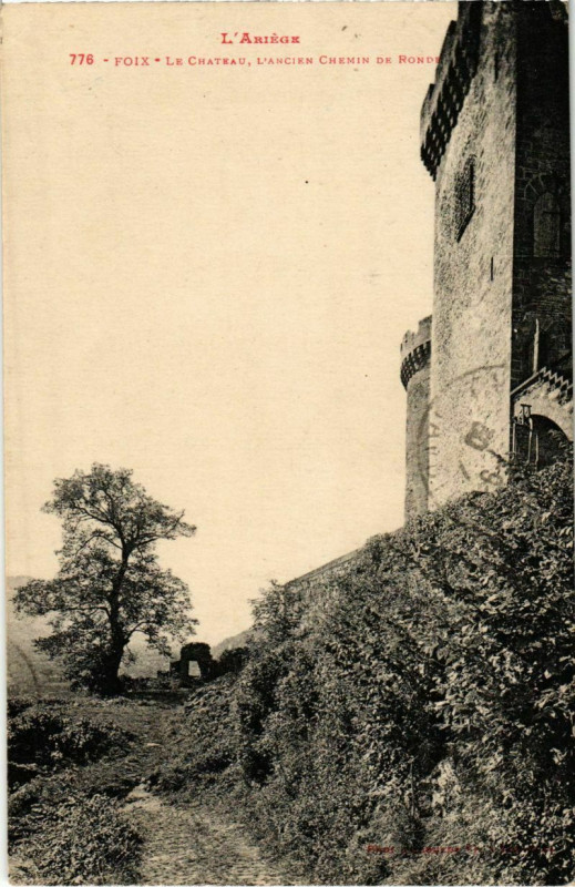 Carte postale ancienne Foix- Le Chateau, Ancien Chemin de Ronde France à Foix