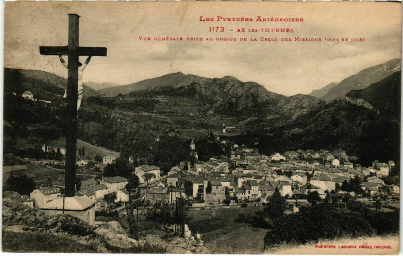Carte postale ancienne Ax les Thermes- vue generale France à Ax-les-Thermes