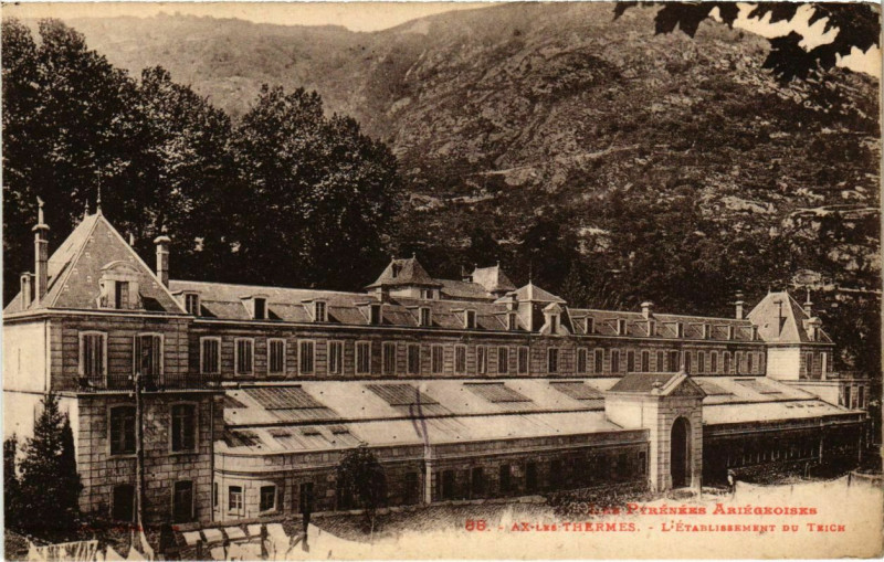 Carte postale ancienne Ax les Thermes- Etablissement Thermal du Teich France à Ax-les-Thermes