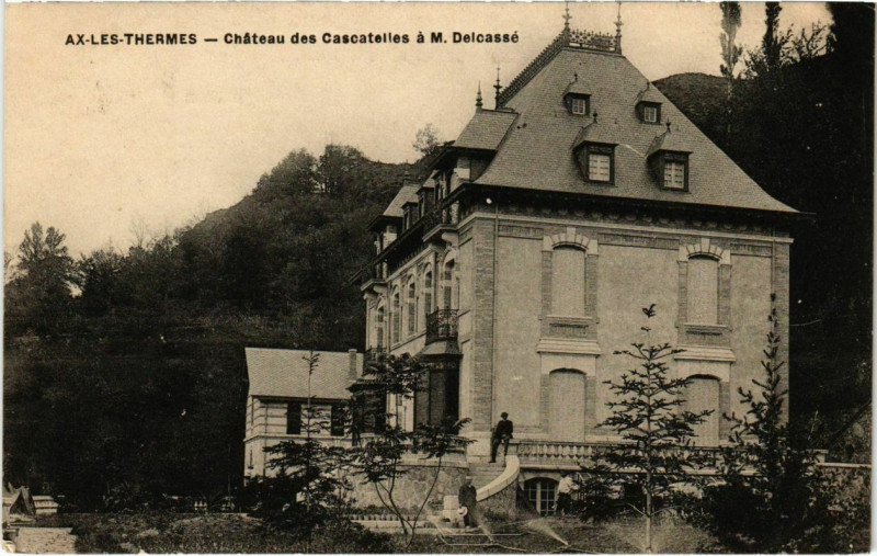 Carte postale ancienne Ax les Thermes- Chateau des Cascatelles a M. Delcasse France à Ax-les-Thermes