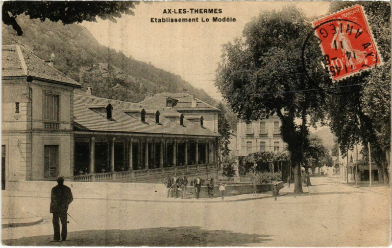 Carte postale ancienne Ax les Thermes- Etablissement Thermal,Le Modele France à Ax-les-Thermes