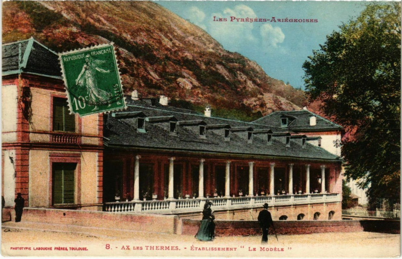 Carte postale ancienne Ax les Thermes- Etablissement Thermal,Le Modele France à Ax-les-Thermes