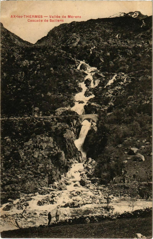 Carte postale ancienne Ax les Thermes- Vallee de Merens, Cascade de Saillens France à Ax-les-Thermes