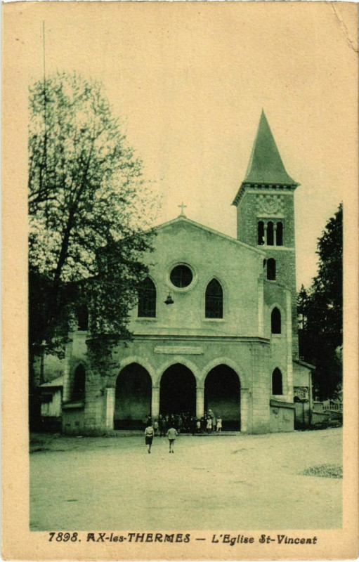 Carte postale ancienne Ax les Thermes- EgliseSaint-Vincent France à Ax-les-Thermes