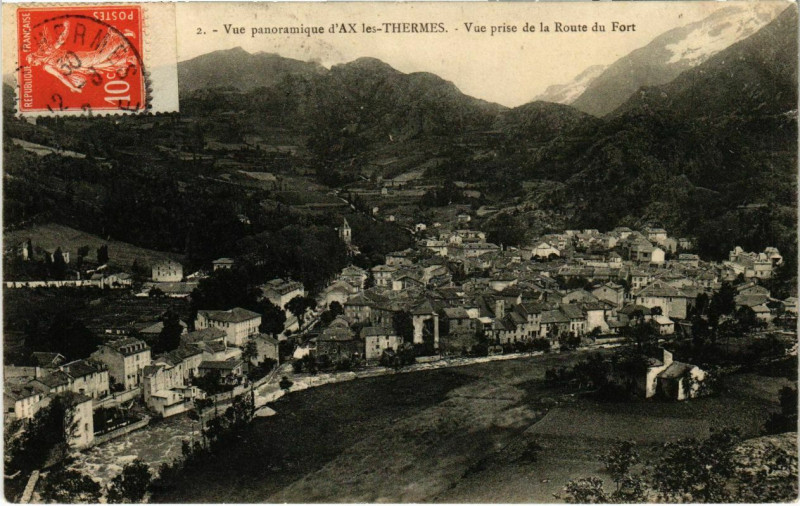 Carte postale ancienne Ax les Thermes- vue panoramique France à Ax-les-Thermes