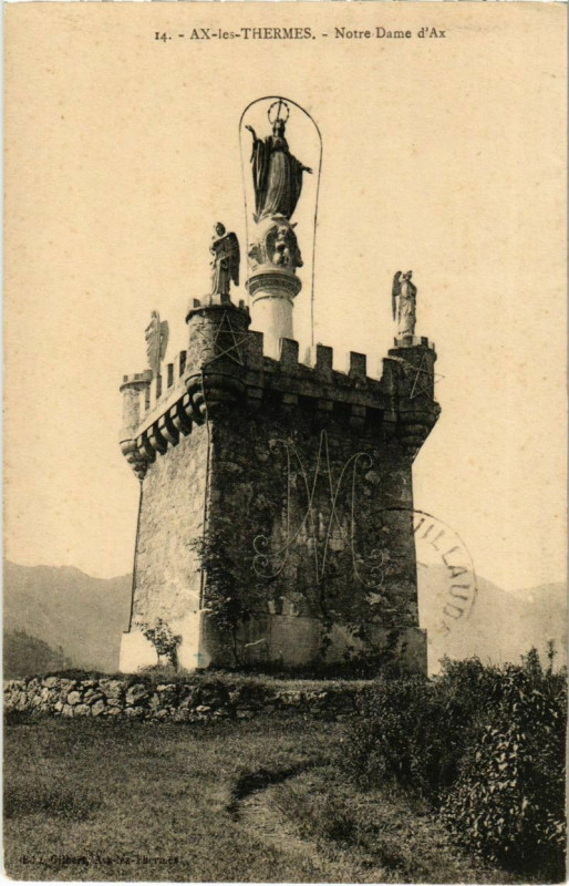 Carte postale ancienne Ax les Thermes- Notre Dame d'Ax France à Ax-les-Thermes
