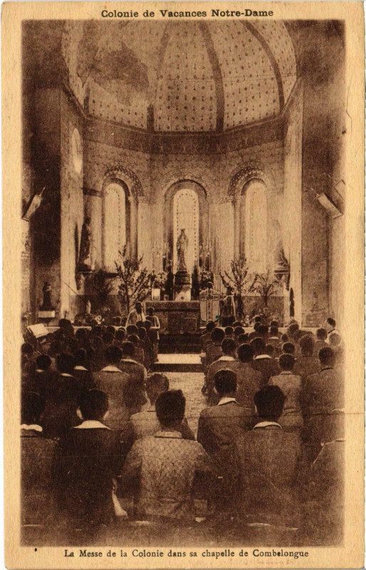 Carte postale ancienne La Messe de la Colonie Ariege
