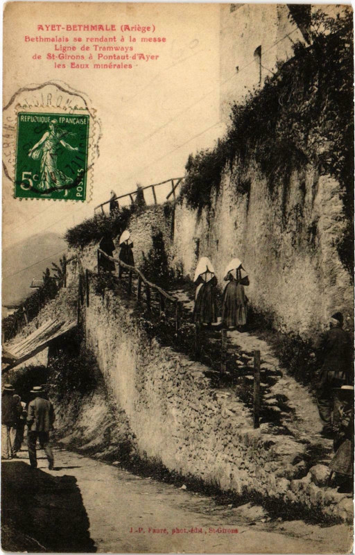 Carte postale ancienne Bathmalais se rendant Ariege