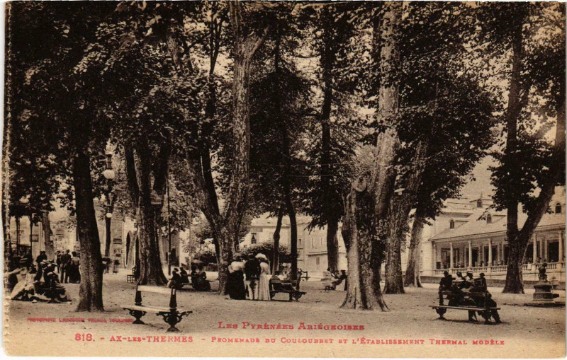 Carte postale ancienne Ax-les-Thermes Promenade Ariege à Ax-les-Thermes