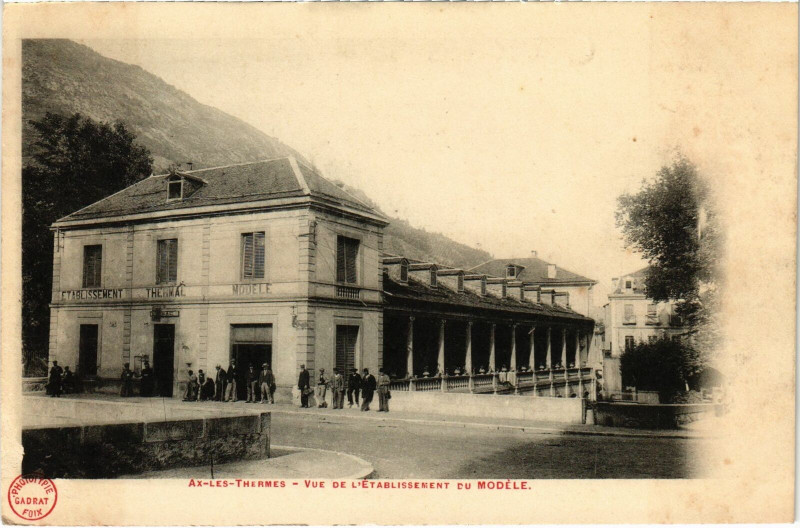 Carte postale ancienne Ax-les-Thermes Vue de l'Etablissement Ariege à Ax-les-Thermes