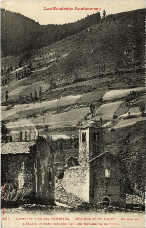 Carte postale ancienne Ruines de l'Eglise Ariege