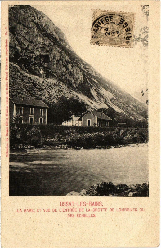 Carte postale ancienne La Gare et vue de l'Entrée Ariege