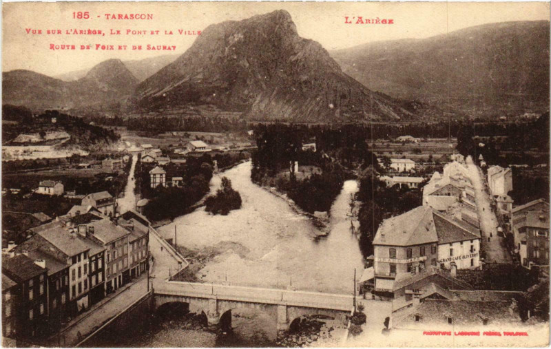 Carte postale ancienne Tarascon Vue sur Ariege