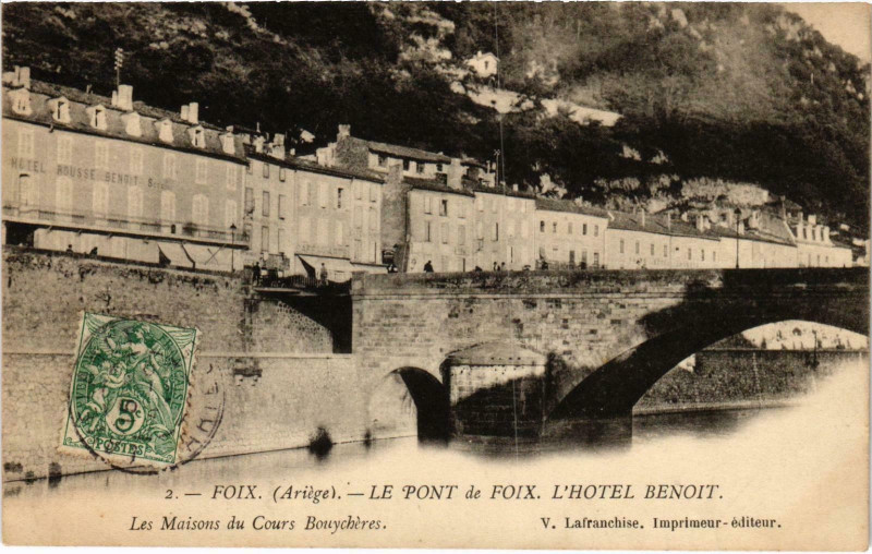 Carte postale ancienne Foix Le Pont de Foix Ariege à Foix