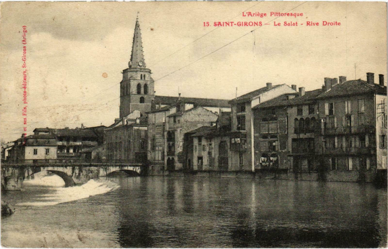 Carte postale ancienne Saint-Girons Le Salat Ariege à Saint-Girons