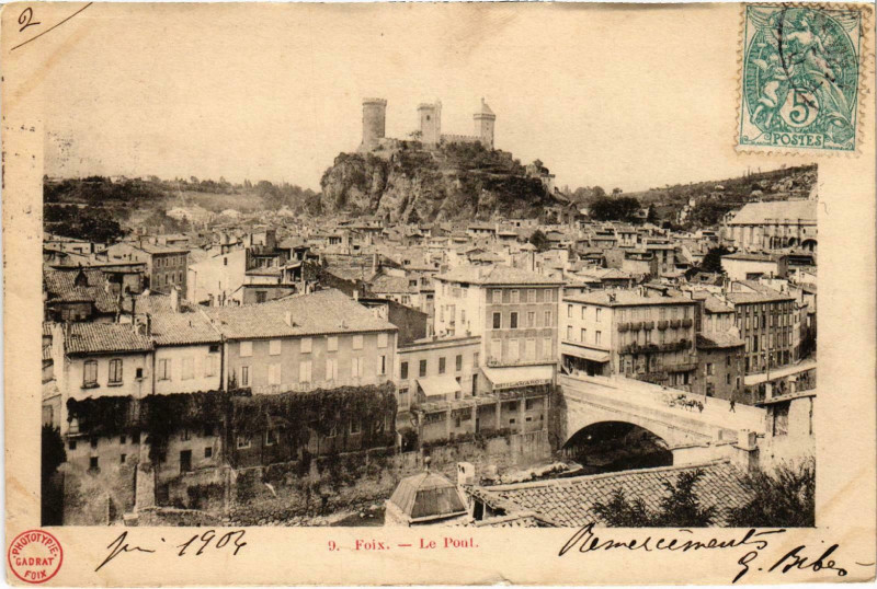 Carte postale ancienne Foix Le Pont Ariege à Foix