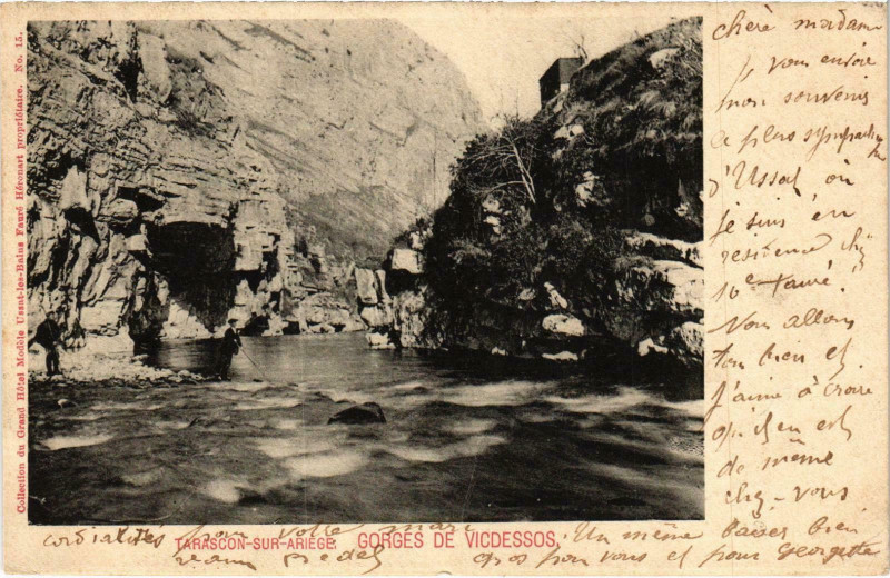 Carte postale ancienne Tarascon sur Ariege Gorges de Vic-Dessos Ariege