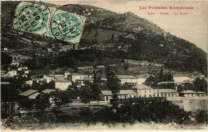 Carte postale ancienne Foix La Gare Ariege à Foix