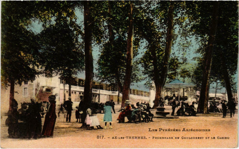 Carte postale ancienne Ax-les-Thermes Promenade Ariege à Ax-les-Thermes