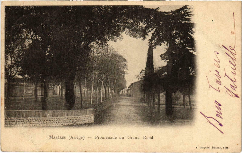 Carte postale ancienne Mazeres Promenade Ariege à Mazères