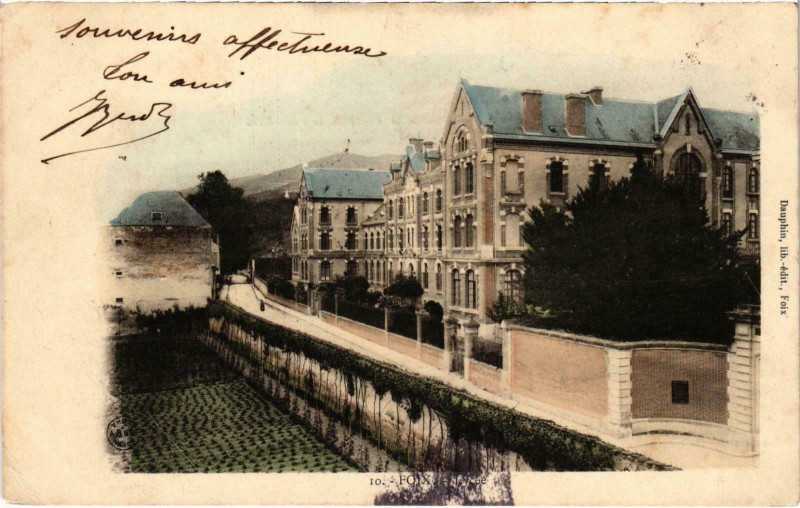 Carte postale ancienne Foix Lycée Ariege à Foix