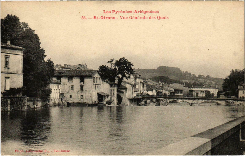 Carte postale ancienne Saint-Girons Vue générale Ariege à Saint-Girons
