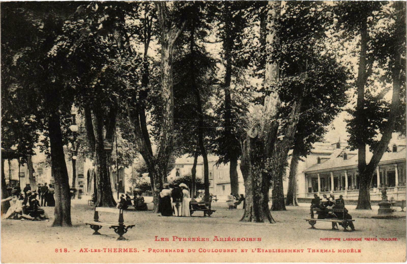 Carte postale ancienne Ax-les-Thermes Promenade Ariege à Ax-les-Thermes