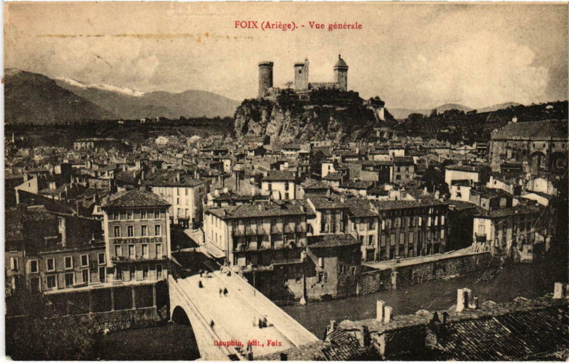 Carte postale ancienne Foix Vue générale Ariege à Foix