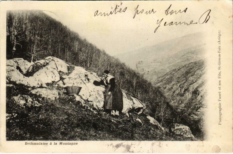 Carte postale ancienne Bethmalaise a la Montagne Ariege